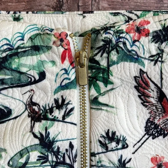 H&M | Jacquard weave bird print mini skirt in cream - Picture 10 of 10